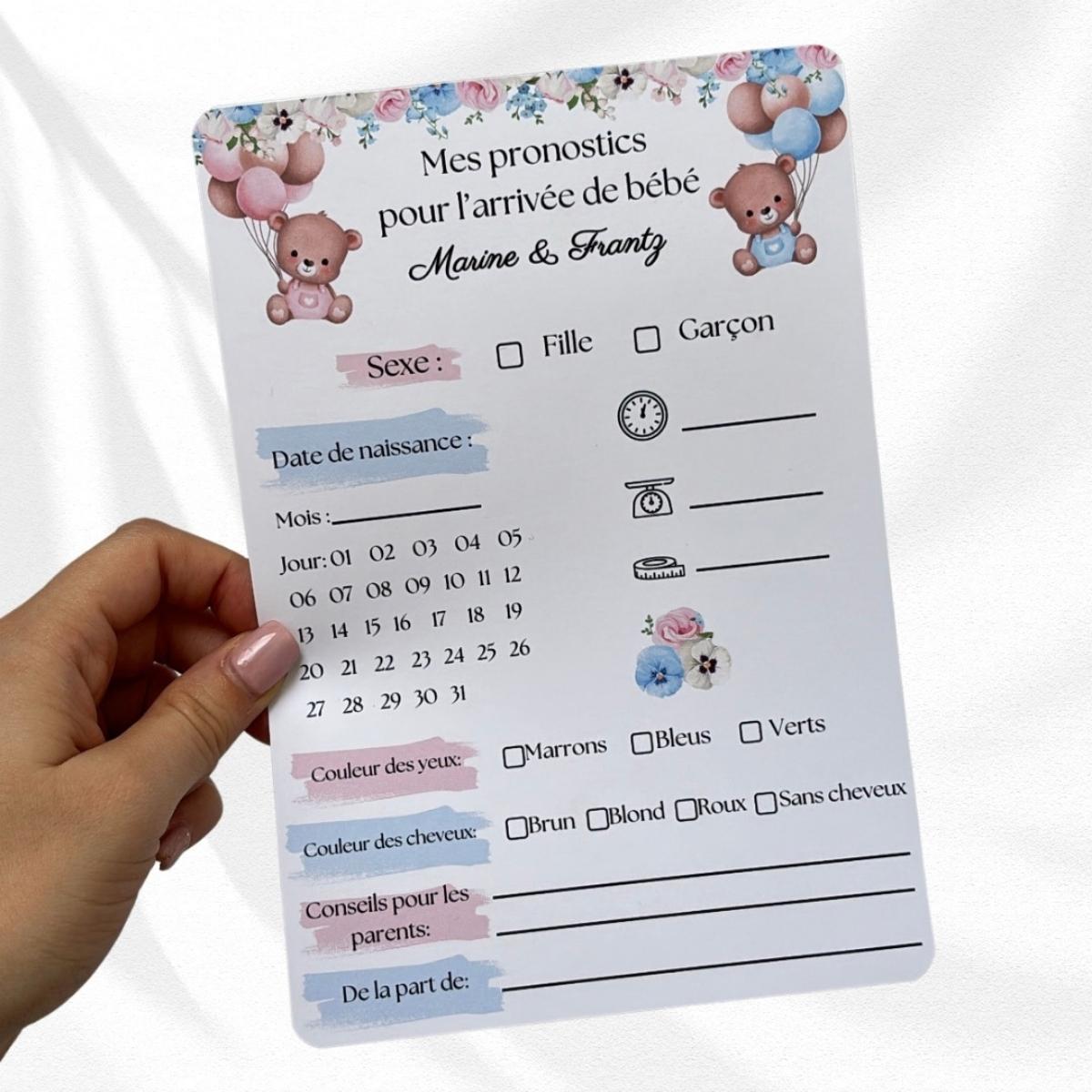 Carte pronostic bébé L'créations