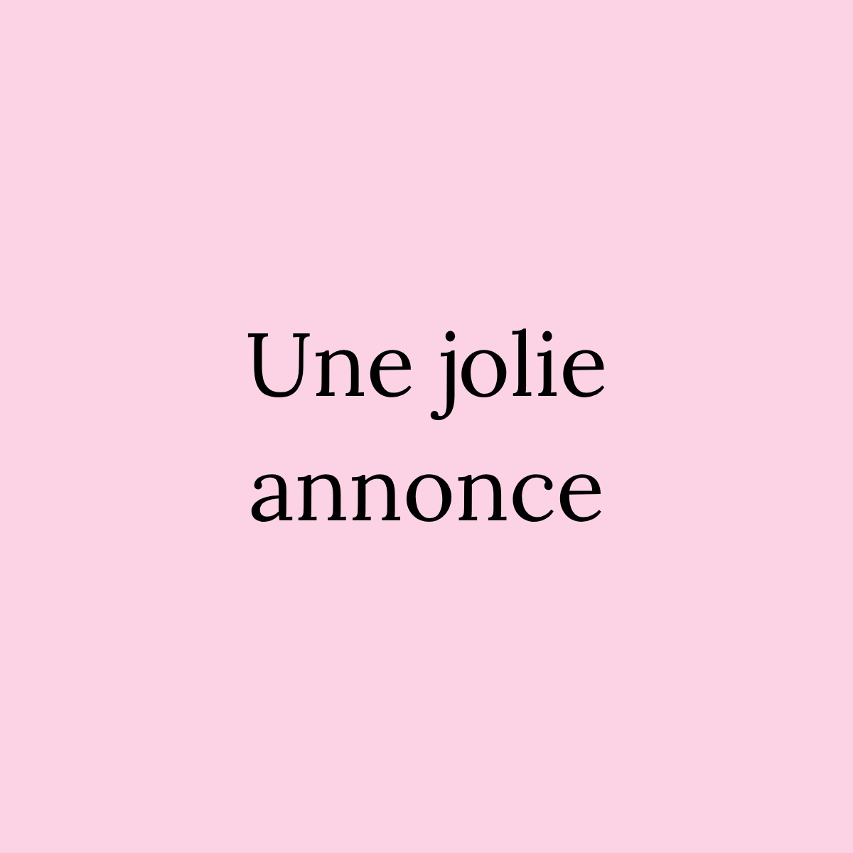 Une jolie nouvelle