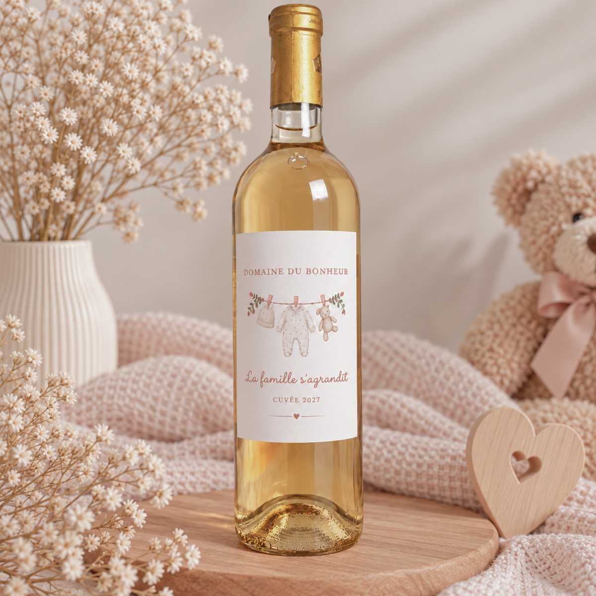 Étiquette bouteille de vin L'créations