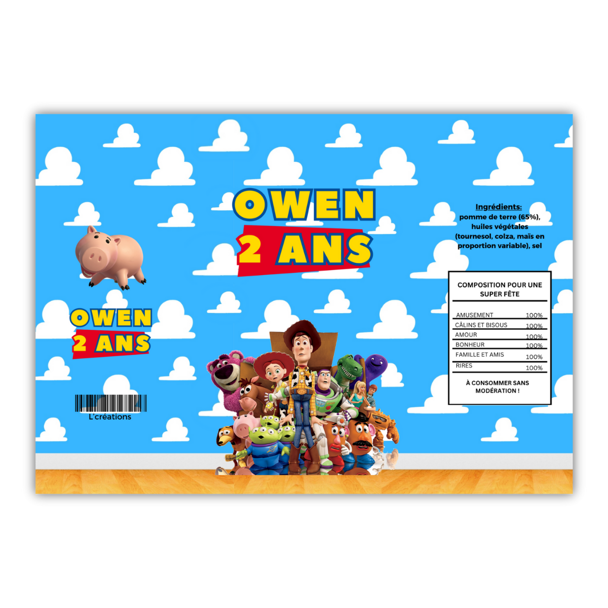 Étiquette petit paquet de chips L'créations