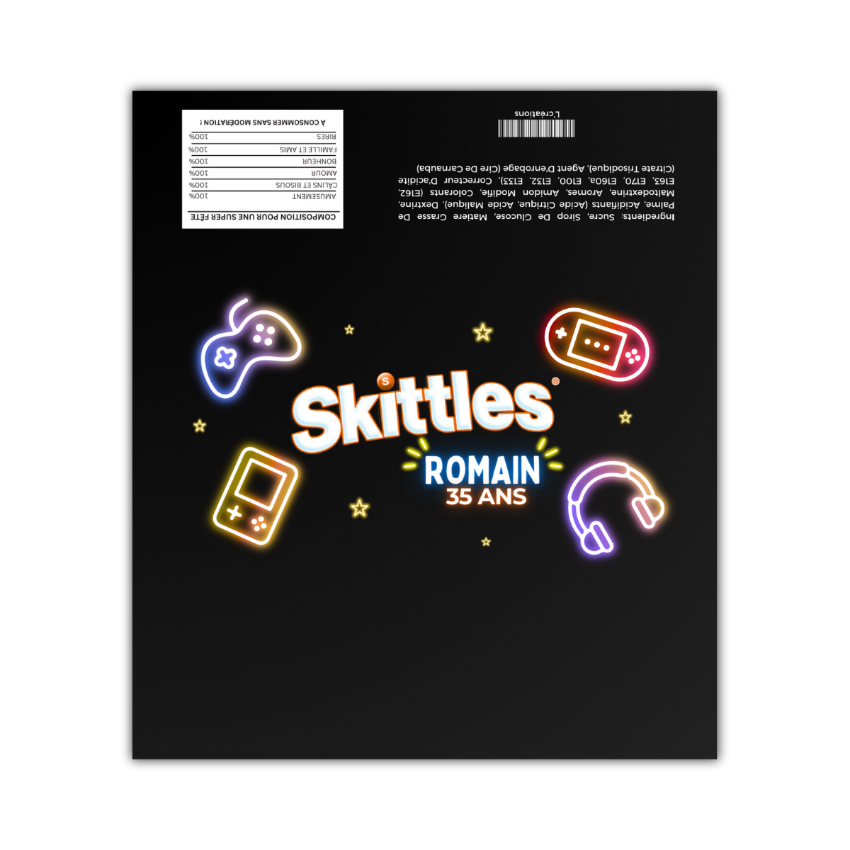 Étiquette Skittles L'créations