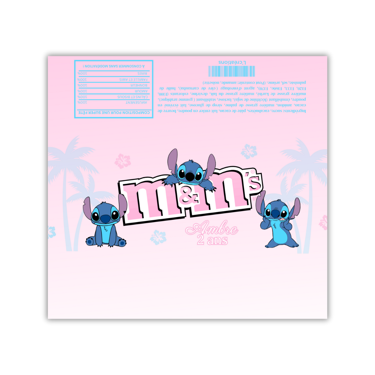 Étiquette M&m's L'créations